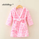 Pijama infantil de flanela para meninos e meninas, roupão para dormir no outono e inverno, roupa de dormir infantil macia com capuz, para crianças de 2 a 8 anos.