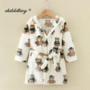 Pijama infantil de flanela para meninos e meninas, roupão para dormir no outono e inverno, roupa de dormir infantil macia com capuz, para crianças de 2 a 8 anos.