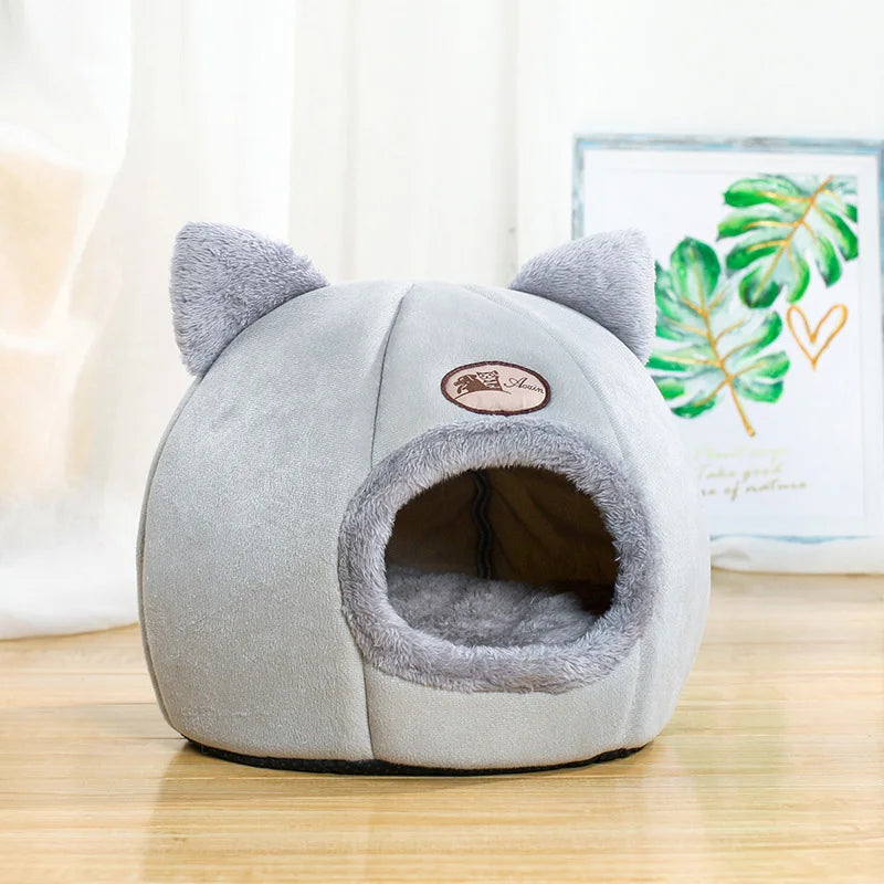 Nova cama para gatos com conforto para dormir profundamente no inverno, cesta pequena para cães, produtos para animais de estimação, tenda, caverna aconchegante, ninho para ambientes internos, cama para gatos