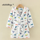 Pijama infantil de flanela para meninos e meninas, roupão para dormir no outono e inverno, roupa de dormir infantil macia com capuz, para crianças de 2 a 8 anos.