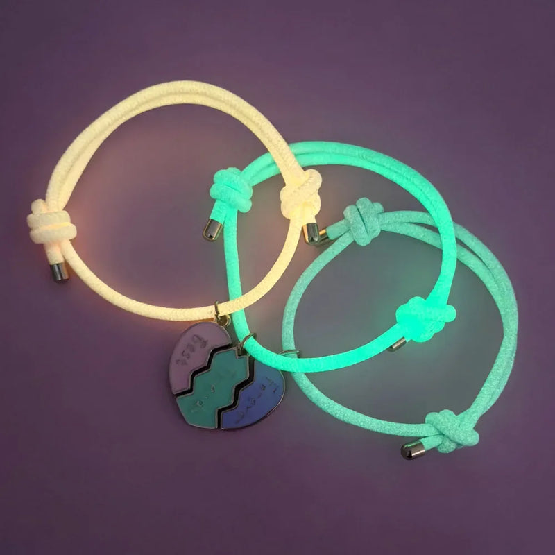 Lovecryst 3 peças/conjunto em forma de coração costurado melhor amigo para sempre pulseira bff amizade joias presentes para crianças