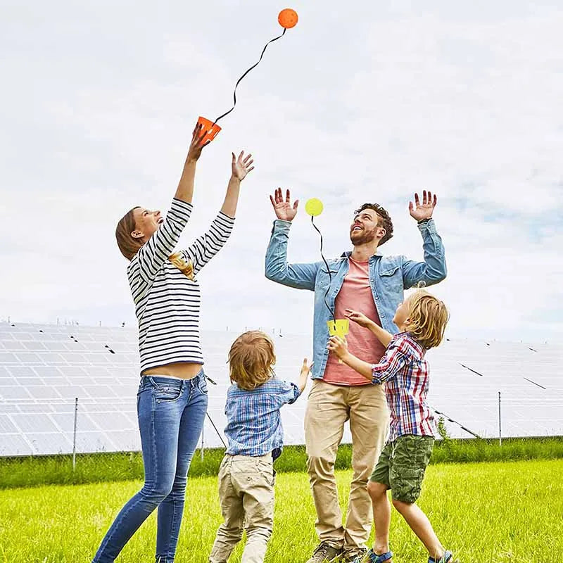 Jogo de arremesso e captura para integração sensorial, brinquedo para atividades ao ar livre que estimula a coordenação motora infantil.