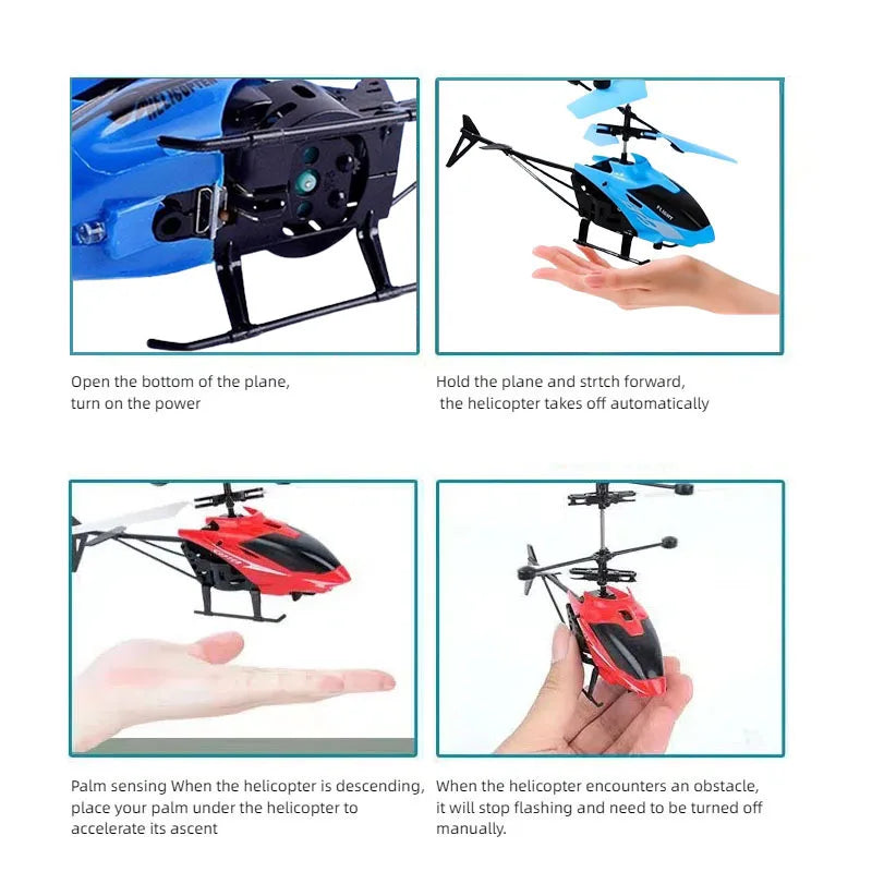 Mini Drone RC Recarregável com Controle Remoto, Seguro e Resistente a Quedas, Helicóptero RC - Brinquedo Ideal para Crianças