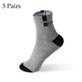 5 pares de meias masculinas de fibra de bambu, tamanho 37-43, outono e inverno, respiráveis, de algodão, esportivas, respiráveis, desodorantes, meias de negócios