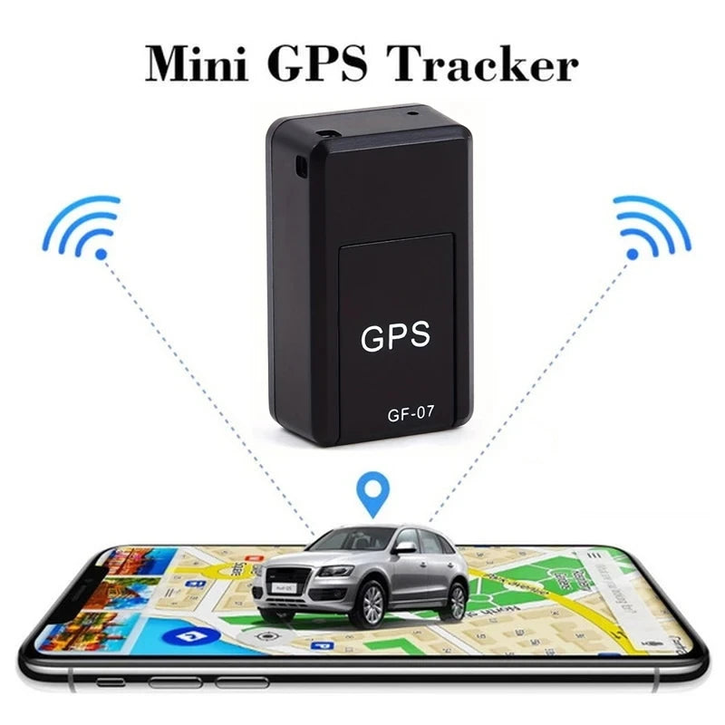 Rastreador GPS Mini Magnético GF07 Localizador Veicular em Tempo Real Dispositivo de Rastreamento de Carro e Pet Localizador GPS Portátil e Compacto com APP de Posição