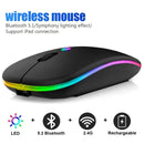 Mouse Sem Fio RGB Recarregável Bluetooth Mice Mouse de Computador Sem Fio LED