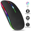Mouse Sem Fio RGB Recarregável Bluetooth Mice Mouse de Computador Sem Fio LED