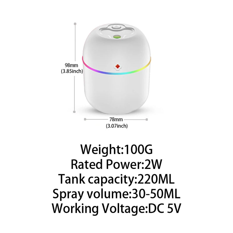 Mini umidificador de ar portátil USB atomizador difusor de aroma desktop interno doméstico silencioso hidratante atomização de ar umidificador