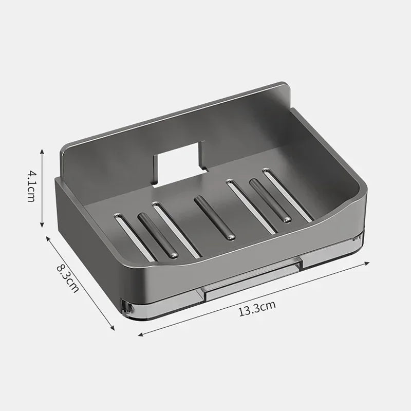 Saboneteira de banheiro sem furos, suporte organizador para esponja de sabonete, saboneteira com drenagem dupla, acessórios para banheiro
