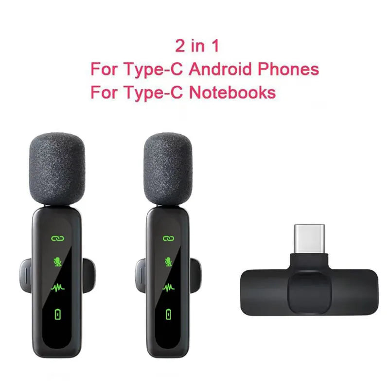 Microfone Lavalier Sem Fio com Bateria Recarregável de 80mAh, Clipe, para Podcast, Streaming, Vlogging e Gravação de Voz, Plug & Play