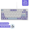 Teclado mecânico para jogos JAZZ AK820 / AK820Pro, 75%, 82 teclas, com fio (modo único) ou sem fio (Bluetooth), para laptop e PC.