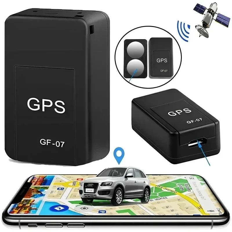 Rastreador GPS Mini Magnético GF07 Localizador Veicular em Tempo Real Dispositivo de Rastreamento de Carro e Pet Localizador GPS Portátil e Compacto com APP de Posição