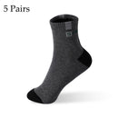 5 pares de meias masculinas de fibra de bambu, tamanho 37-43, outono e inverno, respiráveis, de algodão, esportivas, respiráveis, desodorantes, meias de negócios