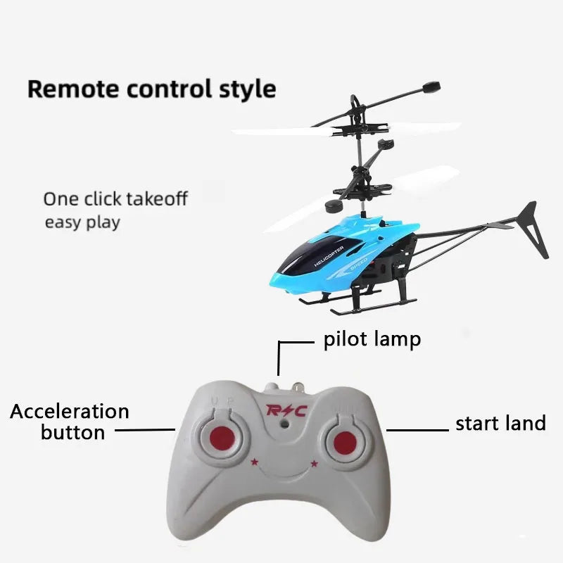 Mini Drone RC Recarregável com Controle Remoto, Seguro e Resistente a Quedas, Helicóptero RC - Brinquedo Ideal para Crianças