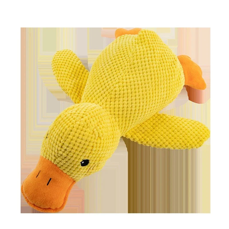 Brinquedo de pelúcia para cachorro, companheiro para dormir, pato resistente à mordida, ranger de dentes, alívio sonoro, brinquedo sonoro de pato