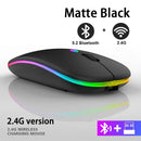 Mouse Sem Fio RGB Recarregável Bluetooth Mice Mouse de Computador Sem Fio LED
