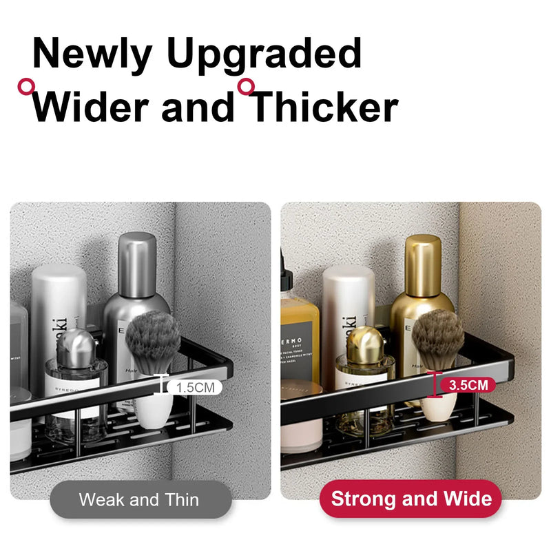 Prateleira de banheiro sem furos, para parede, com suporte para frasco de shampoo, organizador de canto para chuveiro, suporte para vaso sanitário, acessórios de alumínio para banheiro e cozinha.