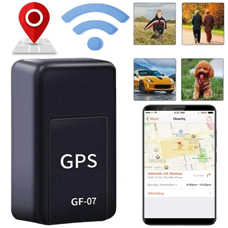 Rastreador GPS Mini Magnético GF07 Localizador Veicular em Tempo Real Dispositivo de Rastreamento de Carro e Pet Localizador GPS Portátil e Compacto com APP de Posição