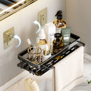 Prateleira de banheiro sem furos, para parede, com suporte para frasco de shampoo, organizador de canto para chuveiro, suporte para vaso sanitário, acessórios de alumínio para banheiro e cozinha.