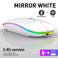 Mouse Sem Fio RGB Recarregável Bluetooth Mice Mouse de Computador Sem Fio LED