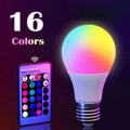 Lâmpada LED RGB multicolorida com 16 cores, soquete E27, 220V, para iluminação residencial, dimerizável, com controle remoto de 24 teclas, luz ambiente inteligente.